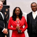 L-R: Keynote speaker for the 2026 awards ceremony; Professor Matthew Cooper (UK), Award recipient- NPF Drone Commander; CSP Omolere Adejoke, and Founder and Chair Global Leaders and Business Awards; Dr. Chuma Osuchukwu, at the 2026 GLBA ceremony, held recently in the United Kingdom.