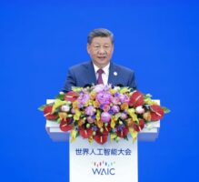 Chinese President Xi Jinping, at the opening ceremony of the 2026 World Artificial Intelligence Conference and High-Level Meeting on Global AI Governance in Shanghai, China.
