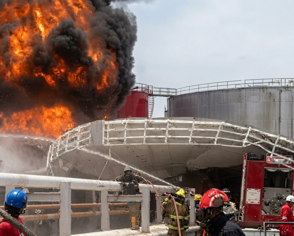 NPA, NIMASA battle tank farm fire at Bono Terminal, Apapa