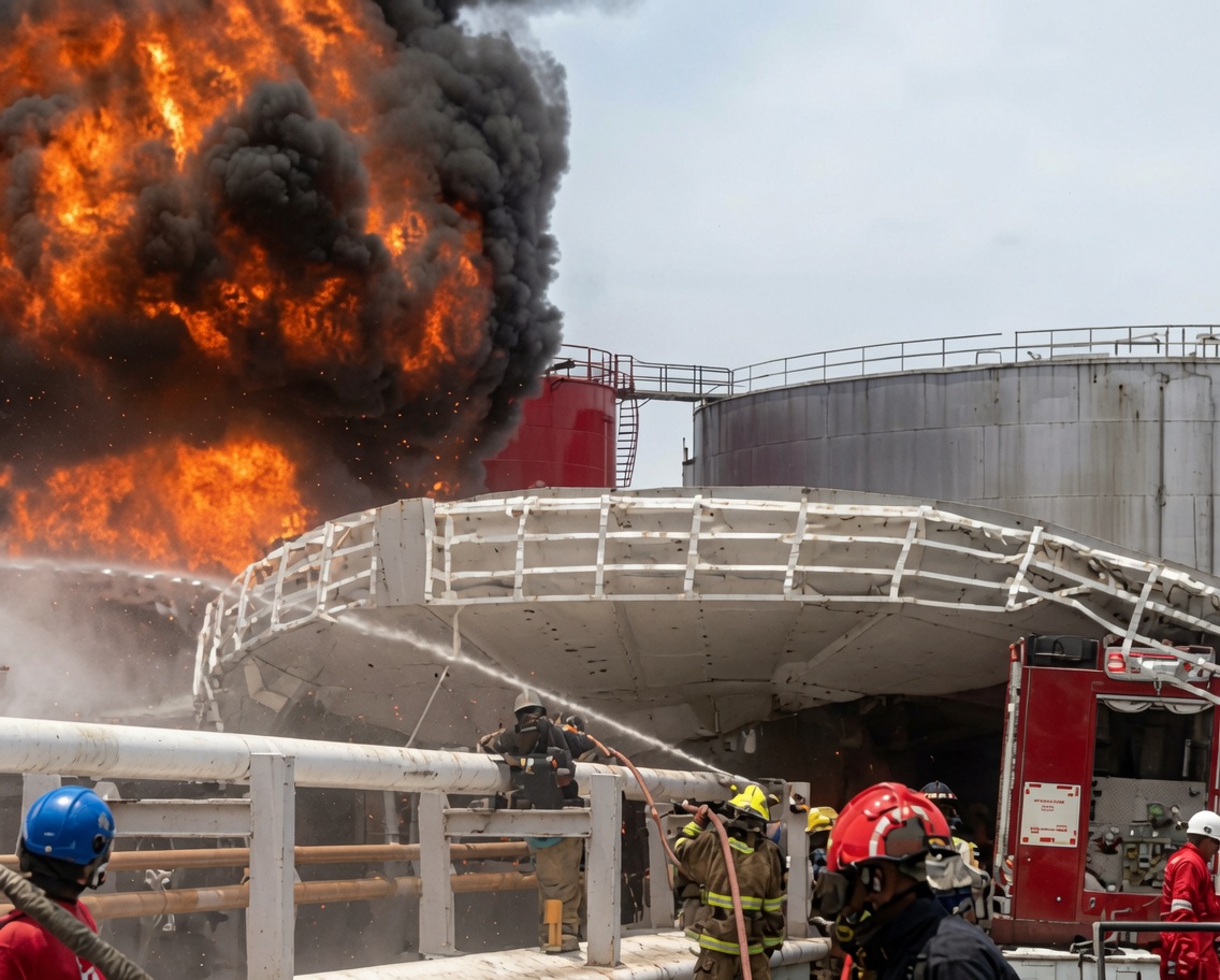 NPA, NIMASA battle tank farm fire at Bono Terminal, Apapa