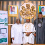 (Right to left) The Permanent Secretary (Cabinet Affairs Office) Dr. John Chidiebere Ezeamama, Senior Technical Adviser to SGF, Prof. Babatunde Bolaji Bernard and the Director-General of BPSR, Dr. Dasuki Ibrahim Arabi during the launch of the digital tools in Abuja