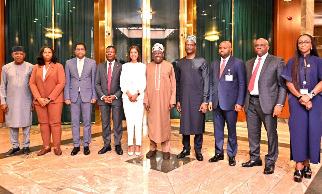 From right: Senior Special Assistant to the President on Finance & Economy, Adenike Laoye; Special Adviser on Information and Strategy, Bayo Onanuga; Executive Chairman of the Nigeria Revenue Service (NRS) is Dr. Zacch Adedeji; Minister of Finance and Coordinating Minister of the Economy, Taiwo Oyedele; President Bola  Tinubu; Leader Deloitte Africa Leadership Team, Ruwayda Redfearn; Yomi Olugbenro and Arun Babu during the President audience with Deloitte Africa Leadership Team at the Presidential Villa, Abuja, on Wednesday, July 15, 2026