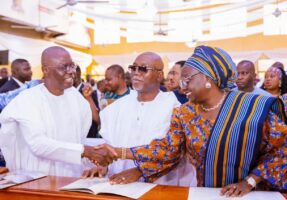 Sanwo-Olu, Aiyedatiwa and other dignitaries paid tribute to former Ondo commissioner Celestial Odunmbaku at her funeral in Lagos.