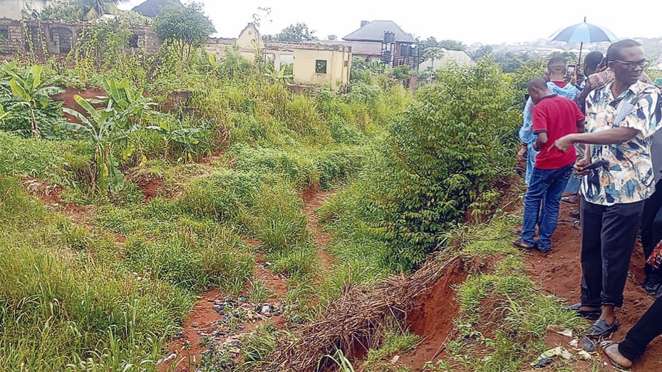 •The ravaging gully erosion at Ogbeudo:GTC road, Umusiome, Nkpor, Anambra State