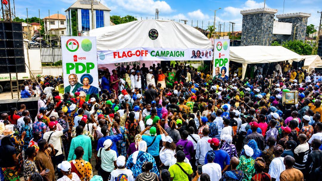 Cross section of party faithful and supporters at the campaign flag off