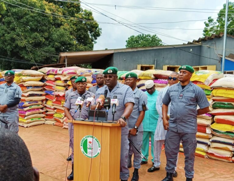 Ogun Customs seize 2,339 bags of foreign rice, 6,035 parcels of Ghana Loud, others