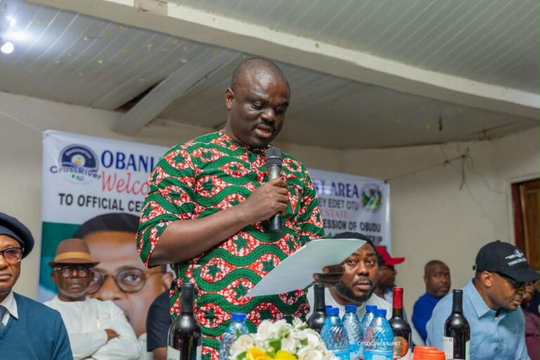 Special Adviser to the Governor on Obudu Ranch, Sunday Michael addressing stakeholders