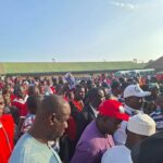 Dr. Emmanuel Ombugadu, PDP 2027 Governorship Candidate at Sabon Rai Lafia inside a crowd receiving him at the venue of the New life programme