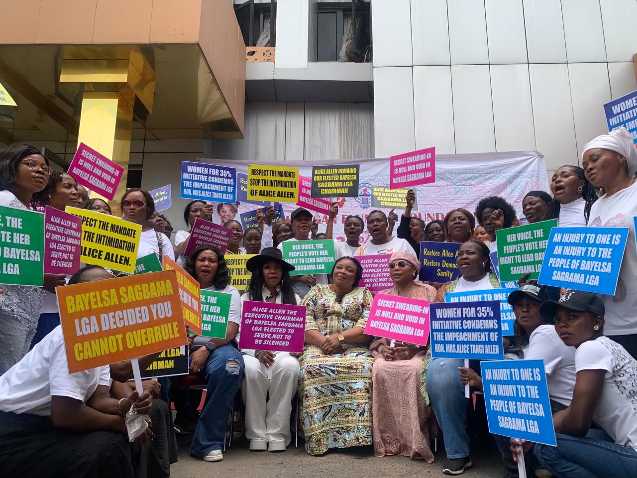 CSOs, women storm Abuja to demand immediate reinstatement of Sagbama LG Chair, Allen
