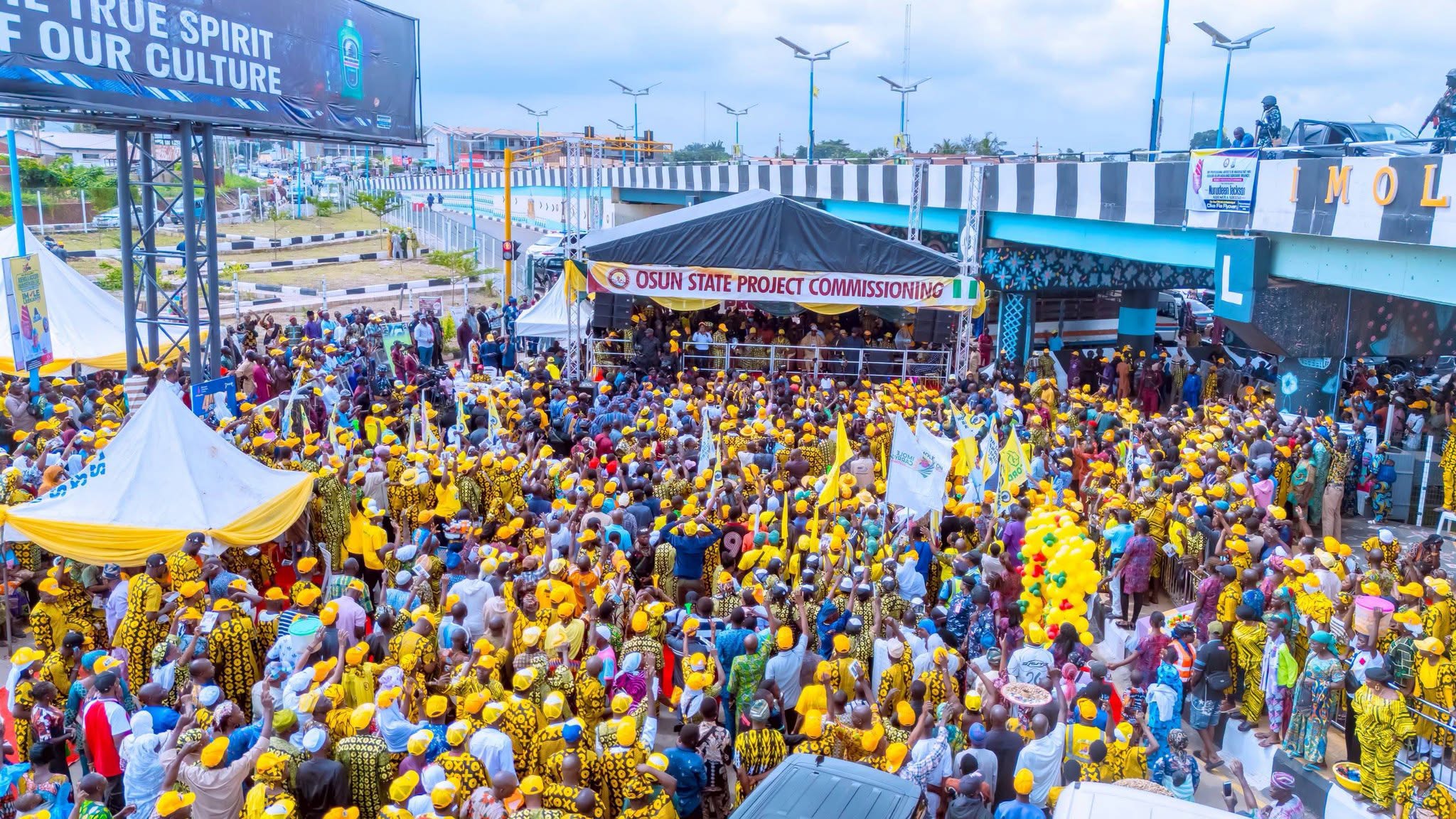 Osun: Adeleke commissions Oke-Fia flyover, rallies voters for August 15 poll