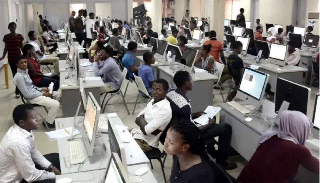 Candidates writing exam