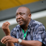 Ibrahim Musa Gusau, President of the Nigeria Football Federation (NFF), attends the men’s final of the 2025 President Federation Cup between Kwara United FC and Abakaliki FC at Mobolaji Johnson Arena in Lagos, Nigeria, on June 28, 2025. Kwara United wins 4-3 on penalties after a goalless draw in regulation time. (Photo by Adekunle Ajayi)