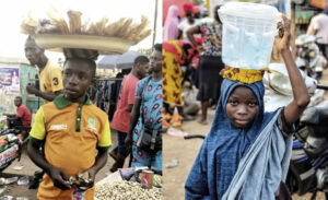 Children hawking in the street