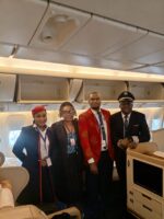 Christy Anyanwu and Airpeace Crew
