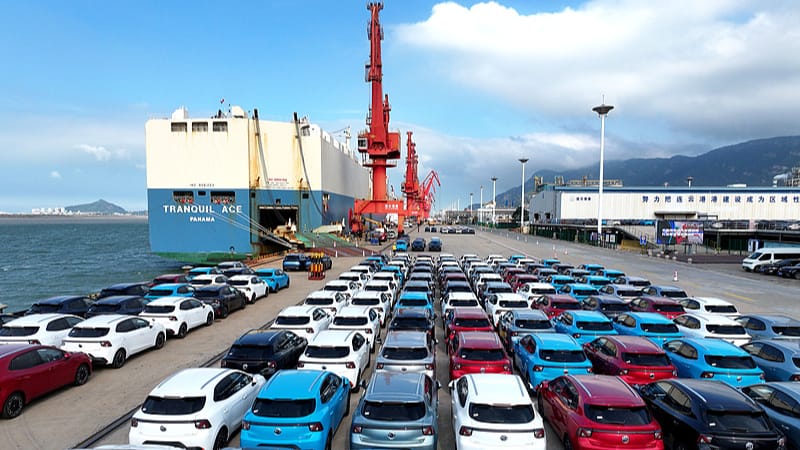 Export-ready vehicles awaiting shipment at the Lianyungang Oort in Lianyungang City, East China’s Jiangsu Province, August 4, 2026. :VCG
