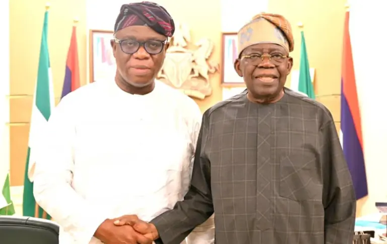 Dr Wole Oluyede(Left) and President Bola Tinubu