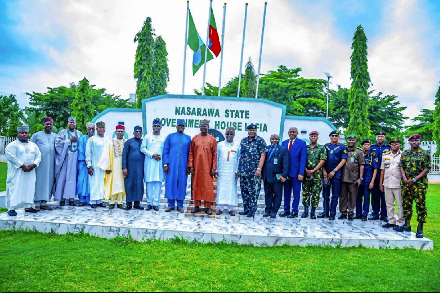 Sule (centre), flanked on his right Abba, Magaji and other members of the Nasarawa State security outfit.