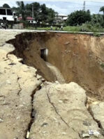 The landslide at Anansa Road in Calabar Municipality