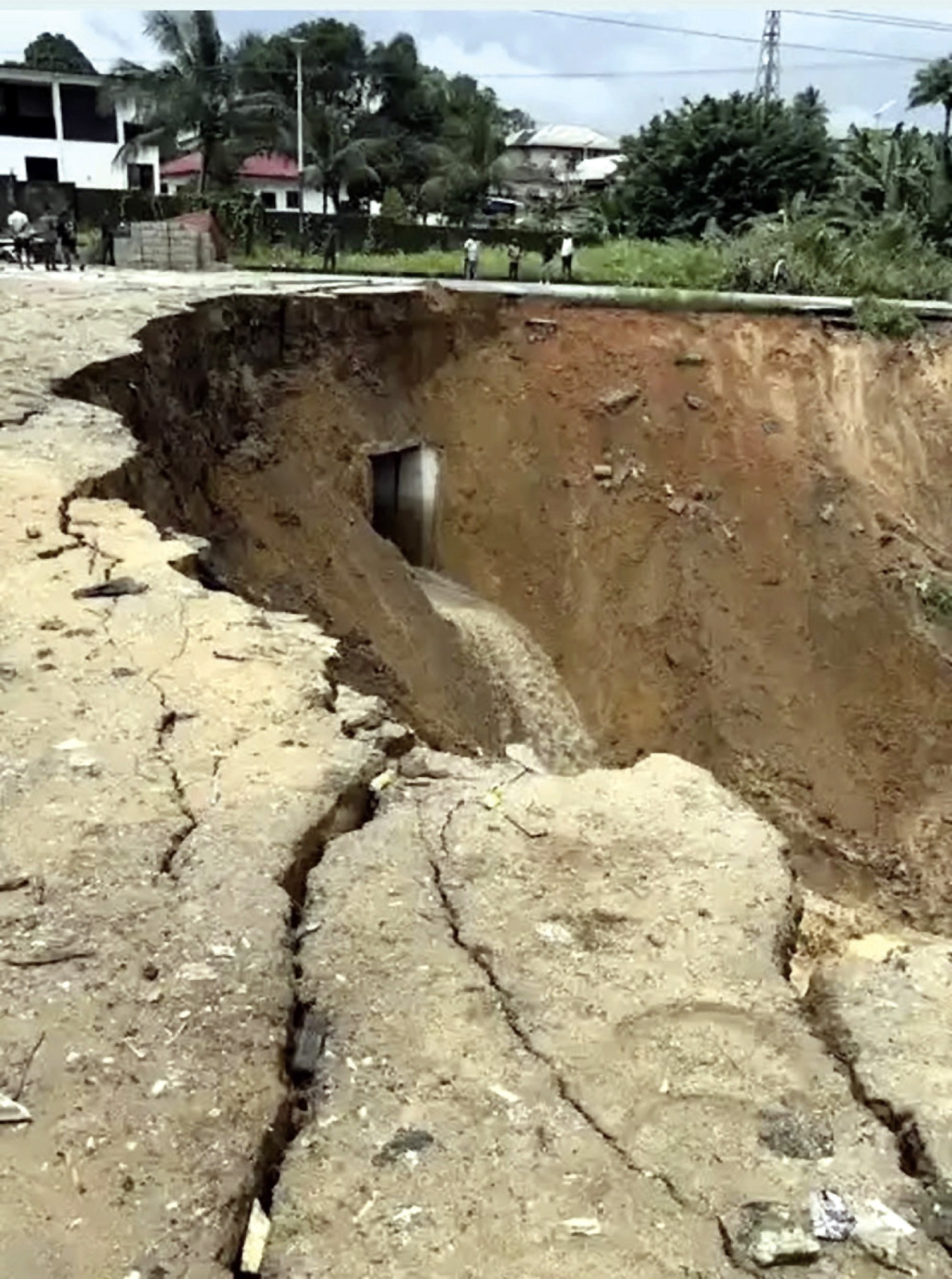 The landslide at Anansa Road in Calabar Municipality