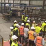 The Permanent Secretary Ministry of Transportation and other stakeholders during the inspection on Wednesday