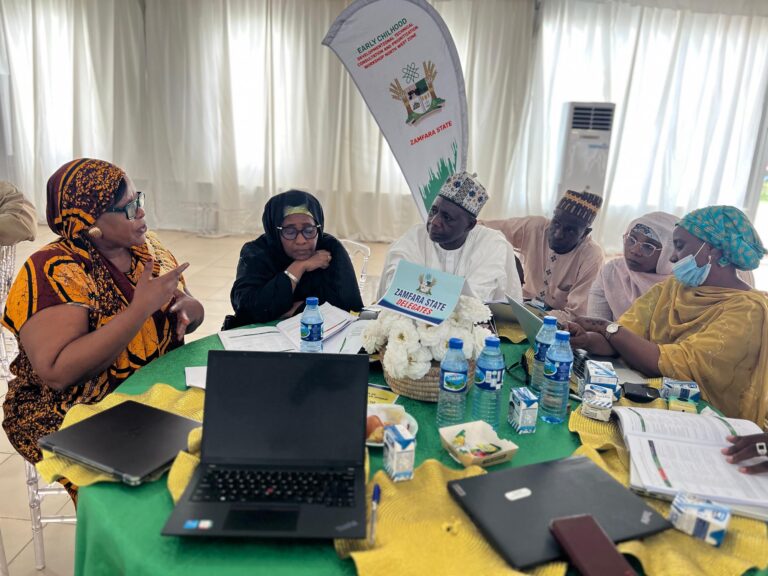 L-R: Dr. Grace Obi-Ukpabi, Director, office of the Head of Service of the Federation (OHSF) in a group discussion with delegates and participants from Zamfara State at the Nigeria Governors’ Forum (NGF ) North West Zonal Consultative Workshop on Early Child Development (ECD) in Kaduna