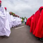 Brides and grooms arrive for mass weeding ceremony in Kano, Saturday, August 8, 20256 (AP Photo/Sani Maikatanga)