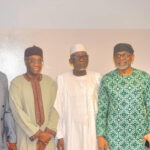 From left: Special Adviser to the President on National Assembly matter (House of Representatives, Dr. Olarewaju Smart; Director General Budget Office, Mr. Tabimu Yakubu; Minister of Labour and Employment, Dr. Muhammad Maigari Dingyadi; Chief of Staff to the President, Femi Gbajabiamila; and President of National Association of Resident Doctors, Dr. Mohammad Suleiman during the meeting at the presidential Villa Abuja on Tuesday