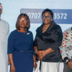 L-R: Representative of the Commissioner for Insurance and Head of the Lagos Office, NAICOM, Dr Julius Odidi; Chairperson of NAIPE, Mrs Ebere Nwoji; representative of the Chairperson of NIA and Director-General/CEO of NIA, Mrs Bola Odukale; and the Head of Marketing and Corporate Communications, AXA Mansard Insurance Plc, Mr Olusesan Ogunyooye, at the inauguration