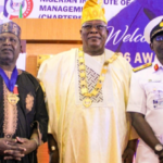 L-R: Registrar/Chief Executive, NIM, Taiwo Olusesi; Deputy President, NIM, Umar Mustapha; President/Chairman of Council, NIM, Commodore Abimbola Ayuba rtd; Chief of Naval Staff, Vice Admiral Idi Abbas, and Nat.Treasurer, NIM, Mrs. Clara Okere at the Institute’s 2026 Awards, Fellows&Spouses’ Day Luncheon held in Lagos.