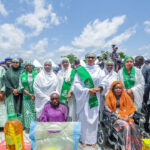 Wife of the Vice President and representative of the First Lady of Nigeria, Hajia Nana Shettima (middle) with other dignitaries and some of the beneficiaries of the RHI Food Outreach Programin Bauchi State on Saturday 22nd August, 2026