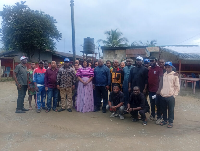Stella Archibong, with some party stakeholders in Ward 8, Calabar South LGA.