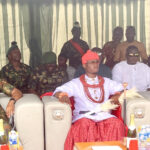From left; Brigadier General MG Mohammed, 16 Brigade, Bayelsa, Major General Everest Ifeanyi Okoro, GOC , 6Division, the Special Guest of Honour, HRM Pere Peremobowei Shadrack Erebulu, Peremobowei of Kabowei Kingdom, Patani, Delta state, Commander, 63 Brigade, Asaba, Brigadier General Ibrahim Buhari and Brigadier General Abubakar Aliyu of 6Division, Port Harcourt