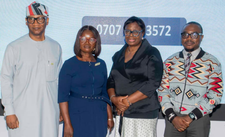 L-R: Representative of the Commissioner for Insurance and Head of the Lagos Office, NAICOM, Dr Julius Odidi; Chairperson of NAIPE, Mrs Ebere Nwoji; representative of the Chairperson of NIA and Director-General/CEO of NIA, Mrs Bola Odukale; and the Head of Marketing and Corporate Communications, AXA Mansard Insurance Plc, Mr Olusesan Ogunyooye, at the inauguration
