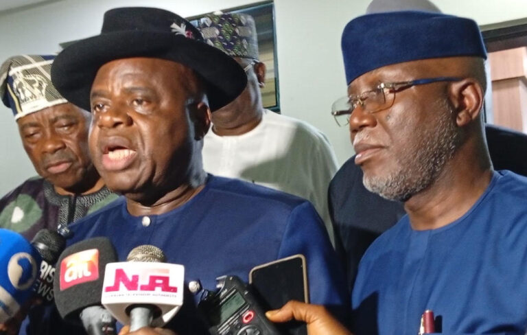 Bayelsa State Governor, Douye Diri, addressing the media at the end of the NGF meeting